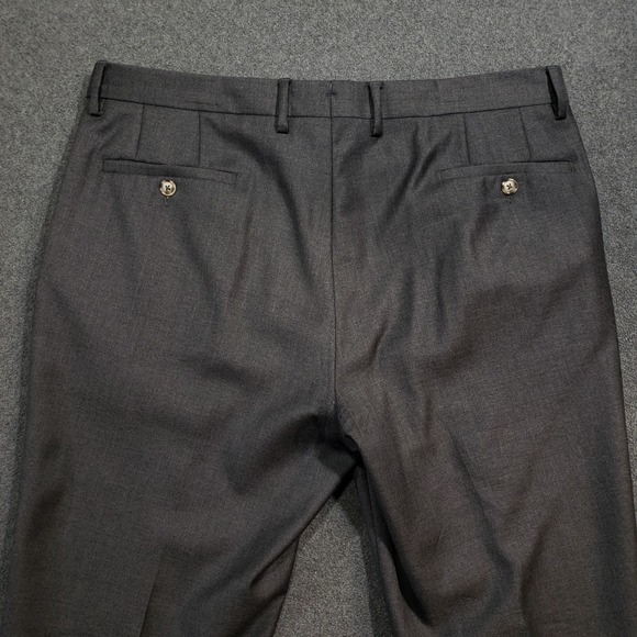 Luciano Barbera Wool Dress Pant Gray 38 x 28 Wool Trousers Made in Italy Size 54 - Picture 7 of 16